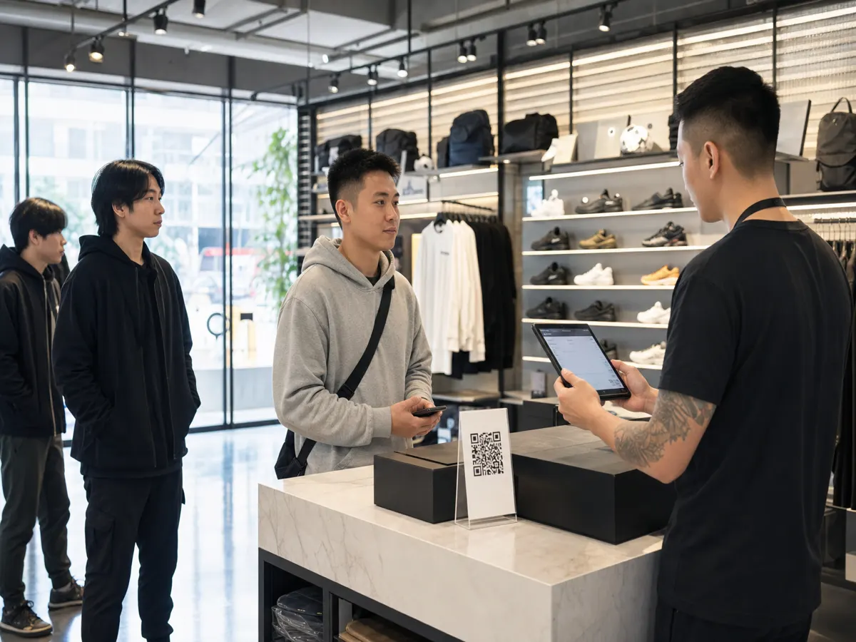 零售舖櫃檯，客人排隊等攞貨